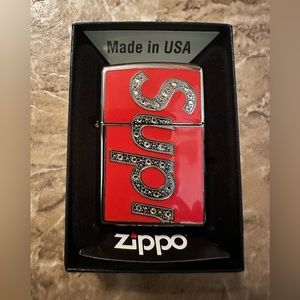 Supreme Swarovski Zippo - Red